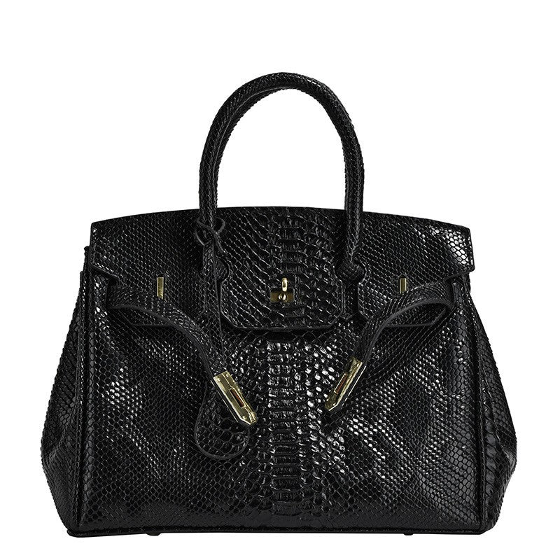 Women's Snakeskin Pattern Trendy Large Capacity Versatile Shoulder Bags