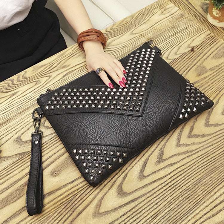 Women's & Men's & Fashion Rivet Clutch Ding Envelope Bags