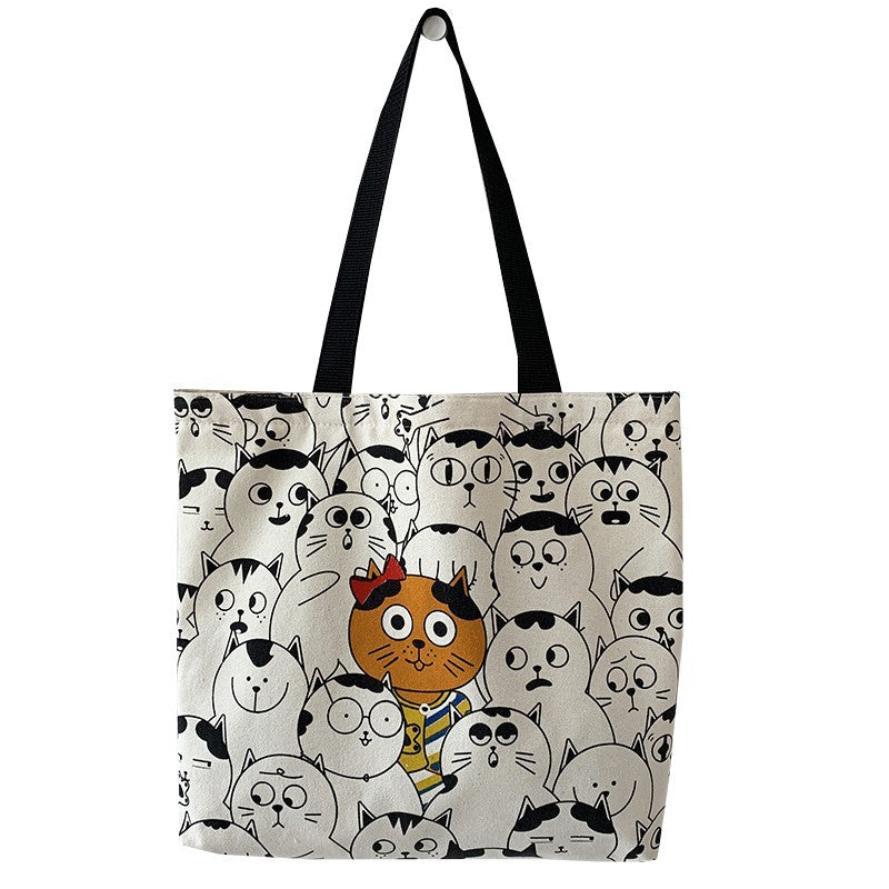 Women's Design Cute Animal Illustration Artistic Retro Large Capacity Shoulder Bags