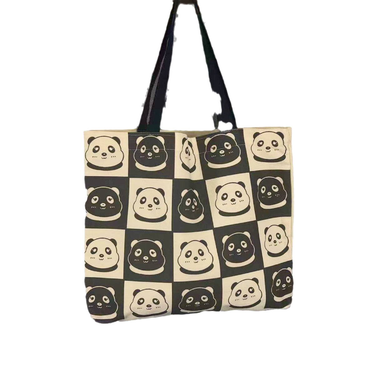 Women's Portable Large Capacity Black White Panda Head Bags
