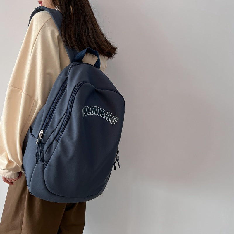 Women's Retro Alphabet Solid Color High And Backpacks