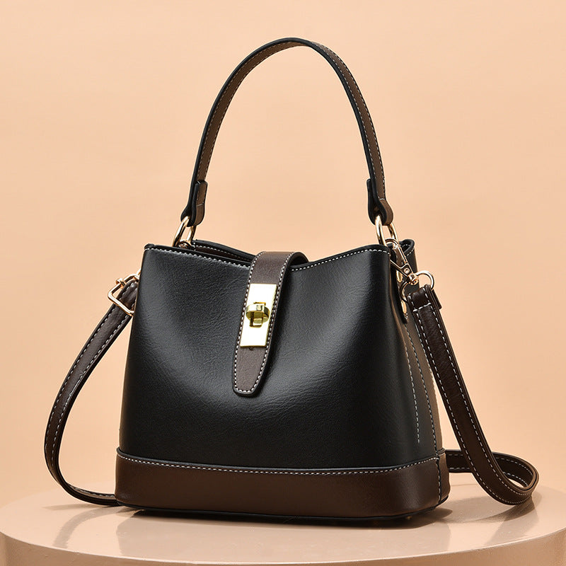 Women's Versatile Large Capacity Fashionable Fashion Retro Bucket Bags