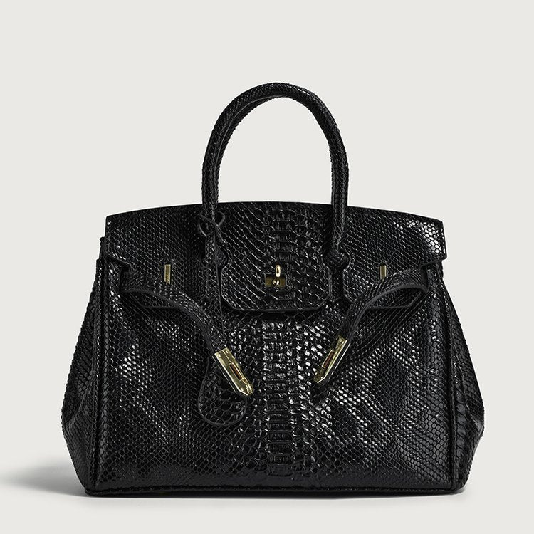 Women's Snakeskin Pattern Trendy Large Capacity Versatile Shoulder Bags