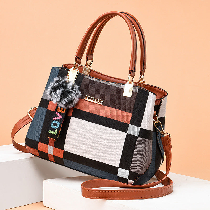 Women's Fashion Plaid Trendy Elegant Large Capacity Shoulder Bags