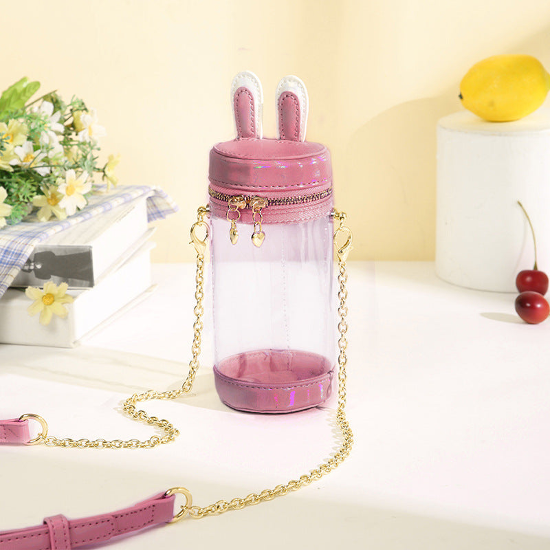 Cotton Doll Transparent Cartoon Rabbit Ear Shoulder Bags