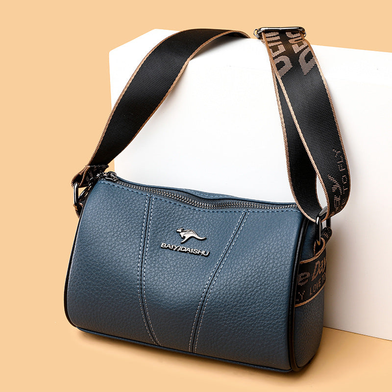 Female Leather Pillow Fashion Simple Wide Crossbody Bags