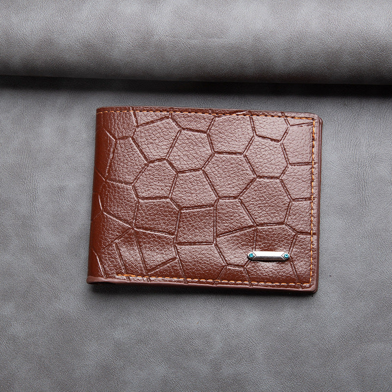 Men's Business Fashion Stone Pattern Leisure Large Men's Wallets