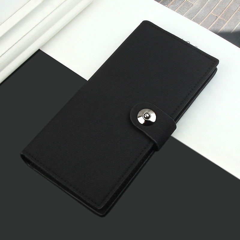Men's Canvas Magnetic Snap Korean Fashion Large Men's Wallet