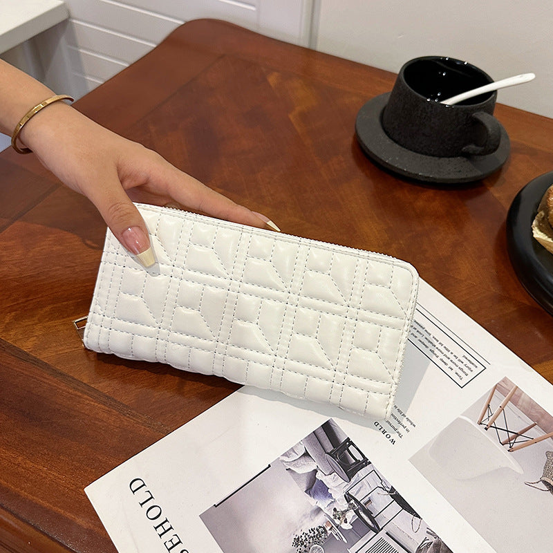 Long Classic Style Rhombus Mobile Large Ladies Wallets