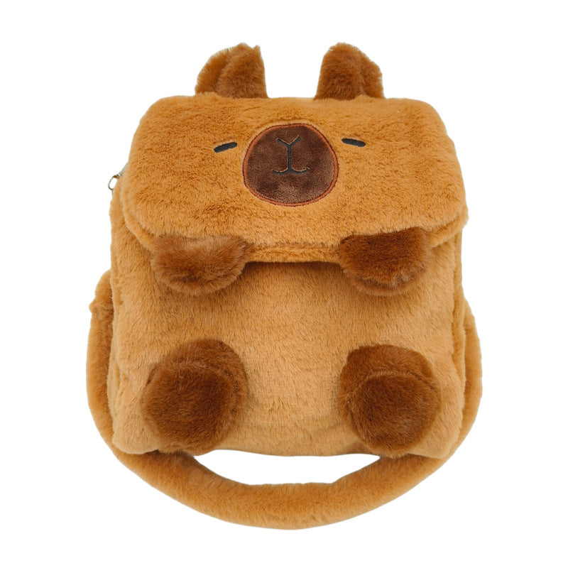Creative Cute Cartoon Capybara Plush Female Backpacks