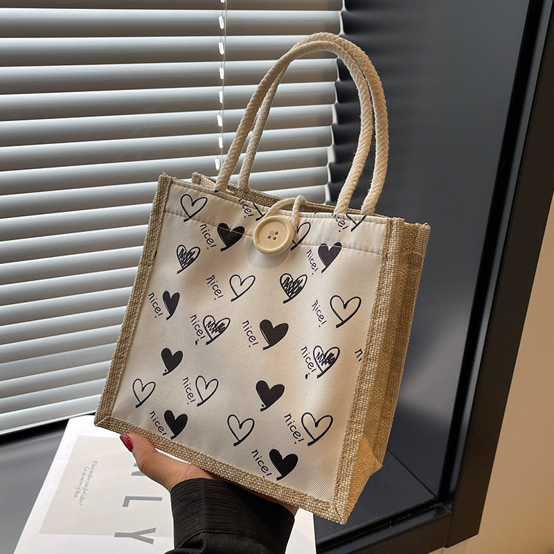 Korean Style Canvas Summer Hand Carrying Handbags