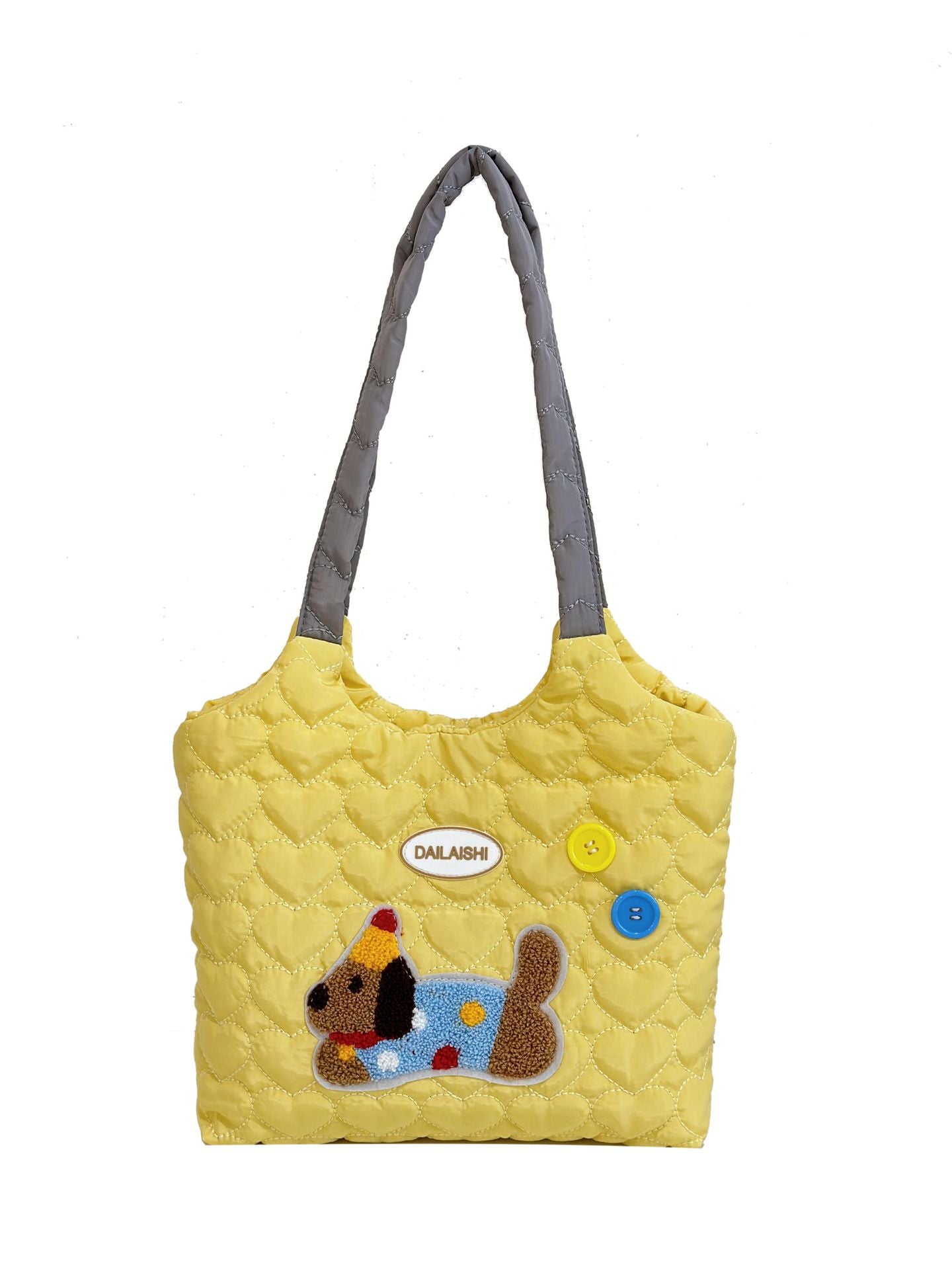 Women's Cartoon Quilted Love Hand Shopping Mummy Shoulder Bags