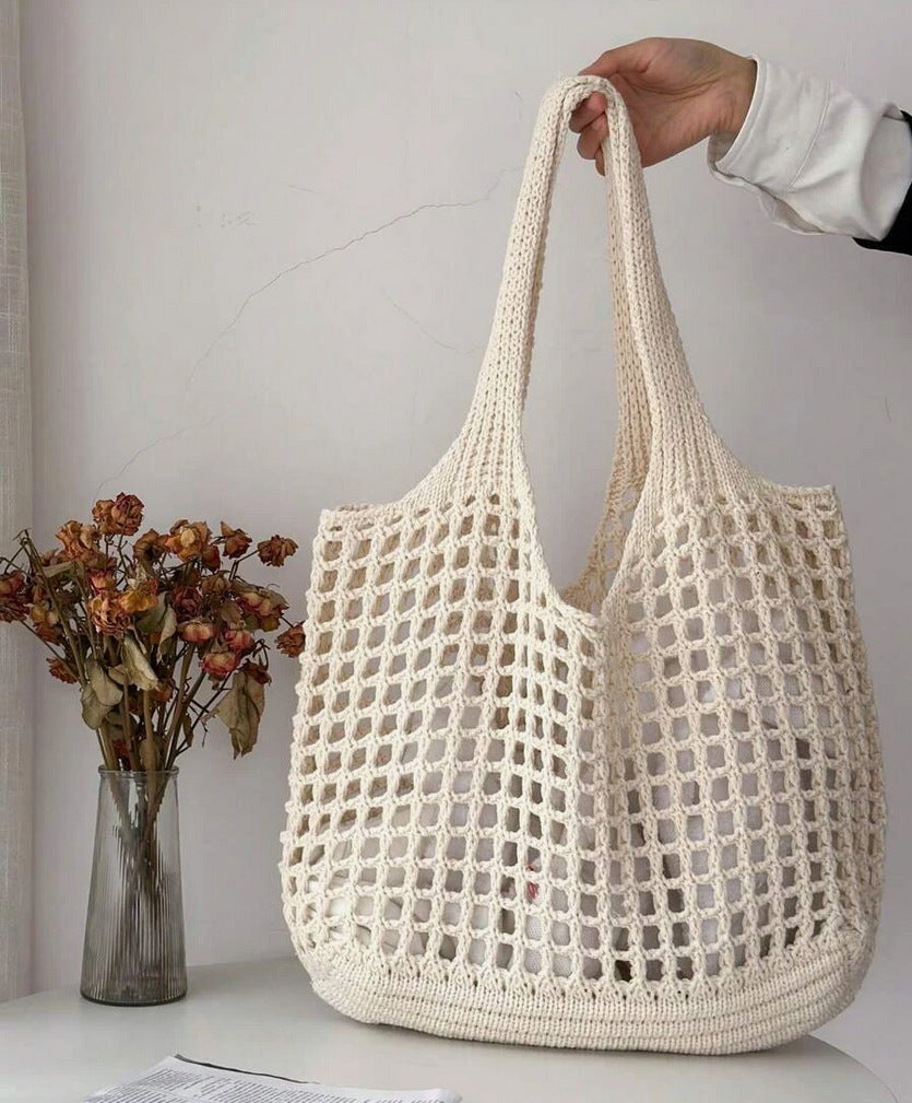 Shopping Knitted Hollow Beach Woven Female Shoulder Bags