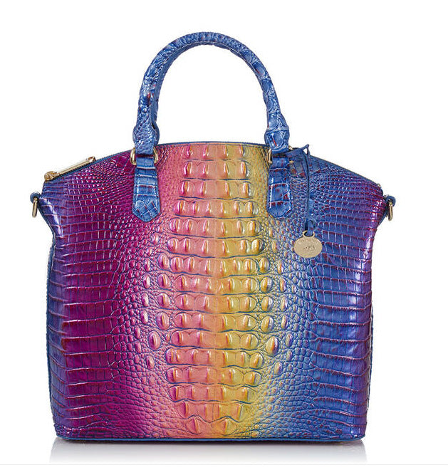 Women's Portable Retro Crocodile Pattern Brahmin Crossbody Bags