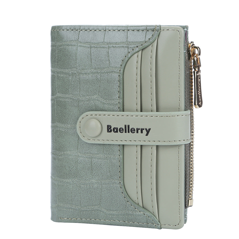 Women's Short Korean Style Multiple Slots Zipper Ladies Wallets