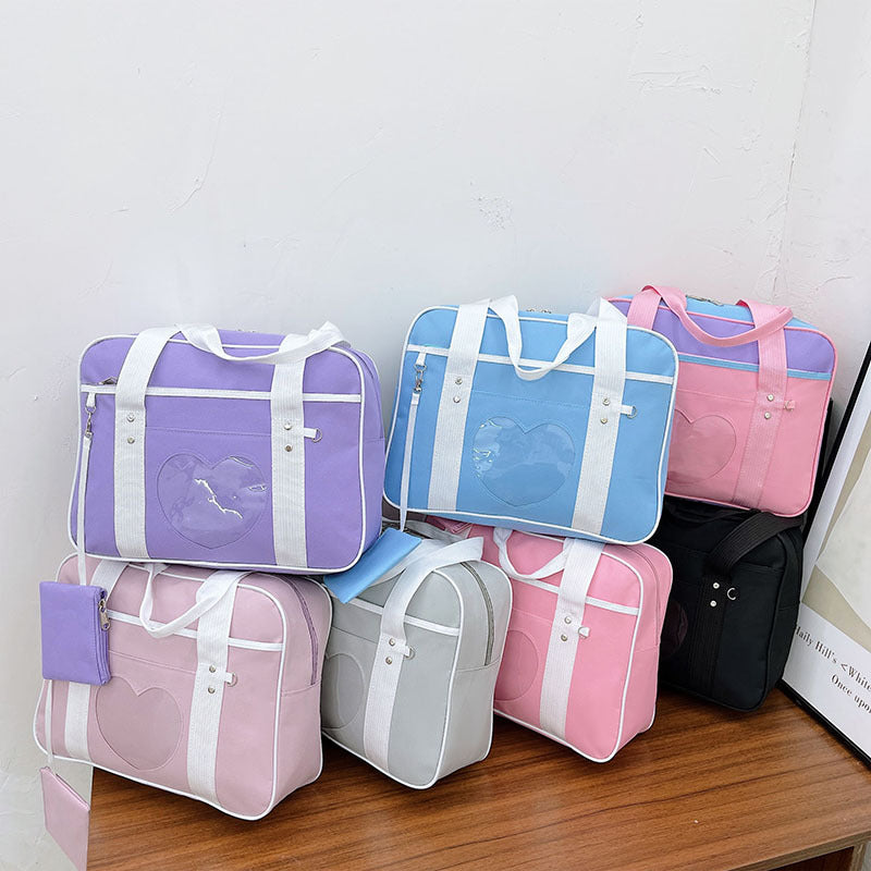 Attractive Portable Love Transparent Cartoon Uniform Shoulder Bags