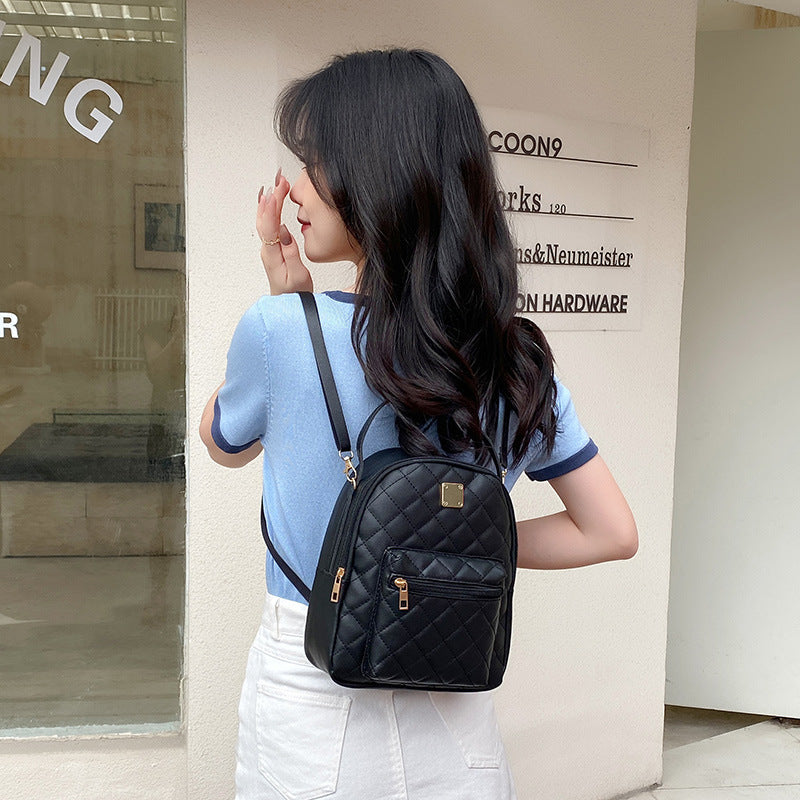 Elegant Women's Slouchy Rhombus Large Capacity Backpacks