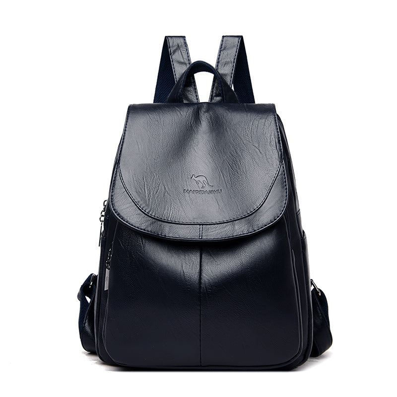 Women's Summer Fashion Soft Leather Large Capacity Backpacks