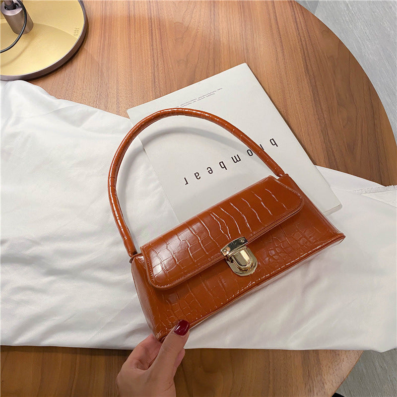 Women's Trendy Korean Style Stone Pattern Portable Shoulder Bags