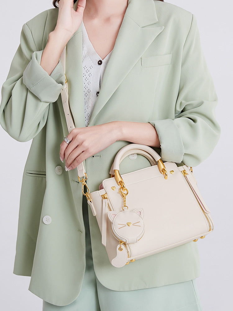 Women's High Quality Cat Genuine Leather Soft Handbags
