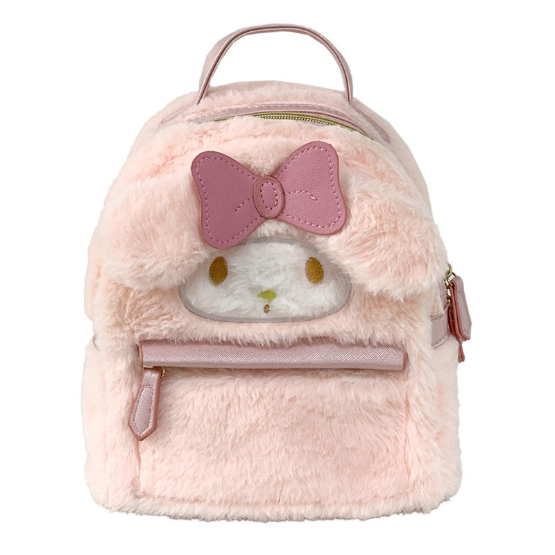 Women's Cute Cartoon Plush Heart Furry Gift Backpacks