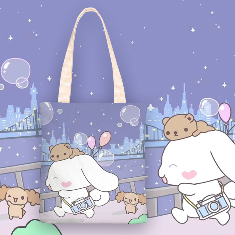 Cartoon Dog Anime Canvas Female One Shoulder Bags