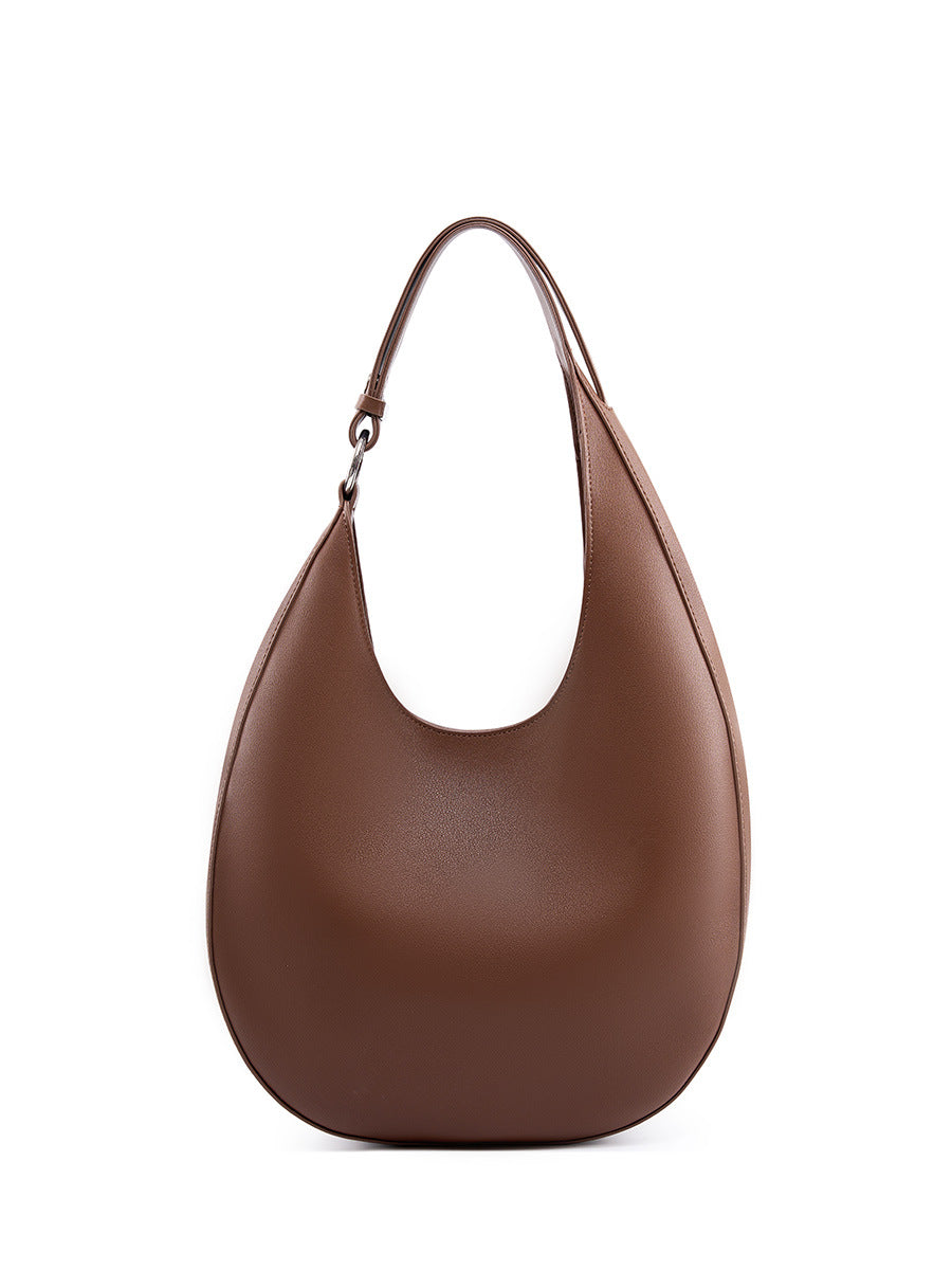 Women's Design Selenodont Semicircle Underarm Genuine Leather Handbags