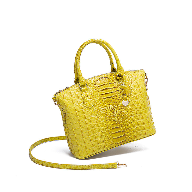 Women's Portable Retro Crocodile Pattern Brahmin Crossbody Bags