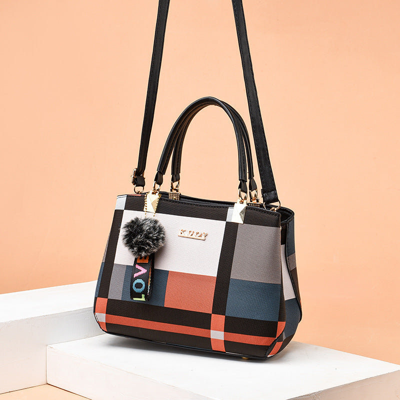 Women's Fashion Plaid Trendy Elegant Large Capacity Shoulder Bags