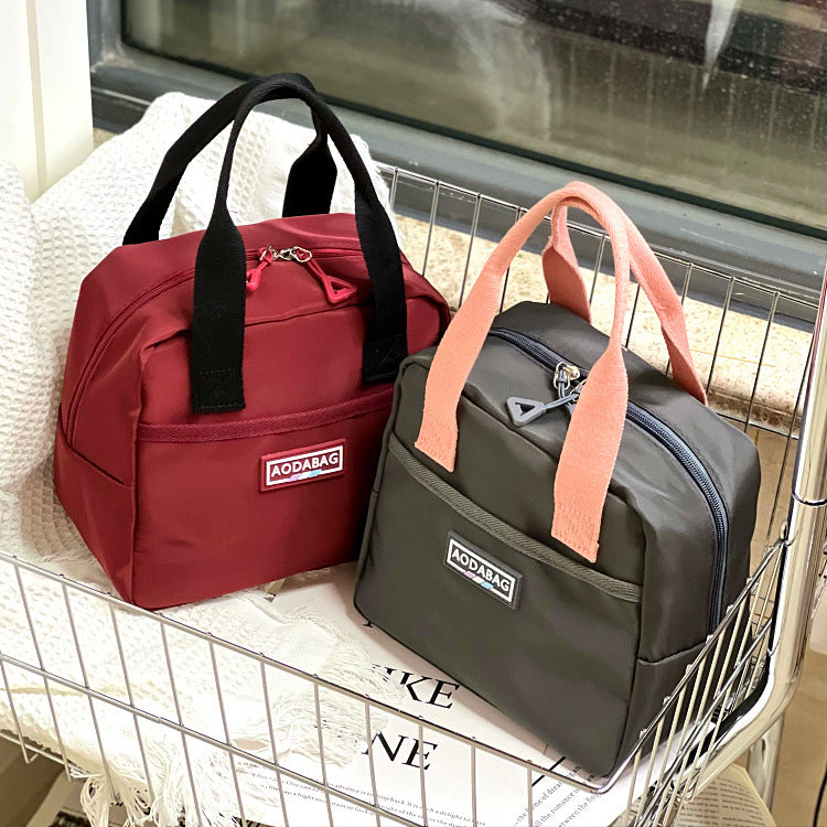 Women's Contrast Color Waterproof Lunch Box Mummy Handbags