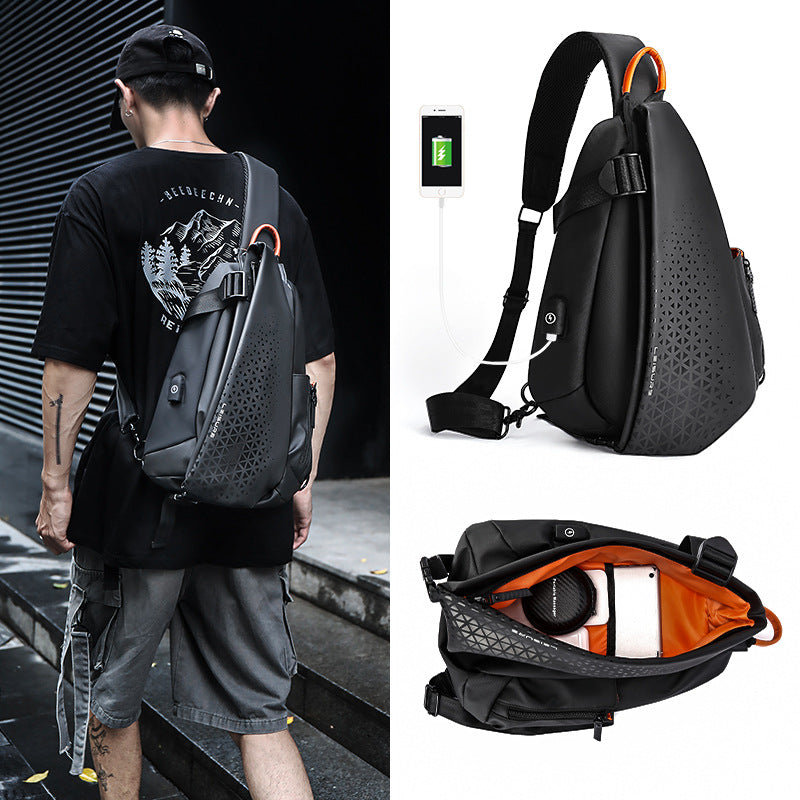 Men's Fashion Large Capacity Motorcycle Trendy Men's Chest Bags
