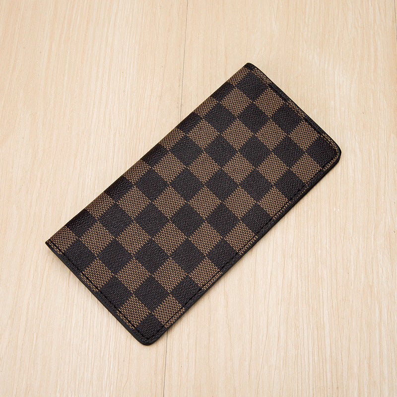 Men's Classic Long Plaid Soft Trendy Men's Wallets