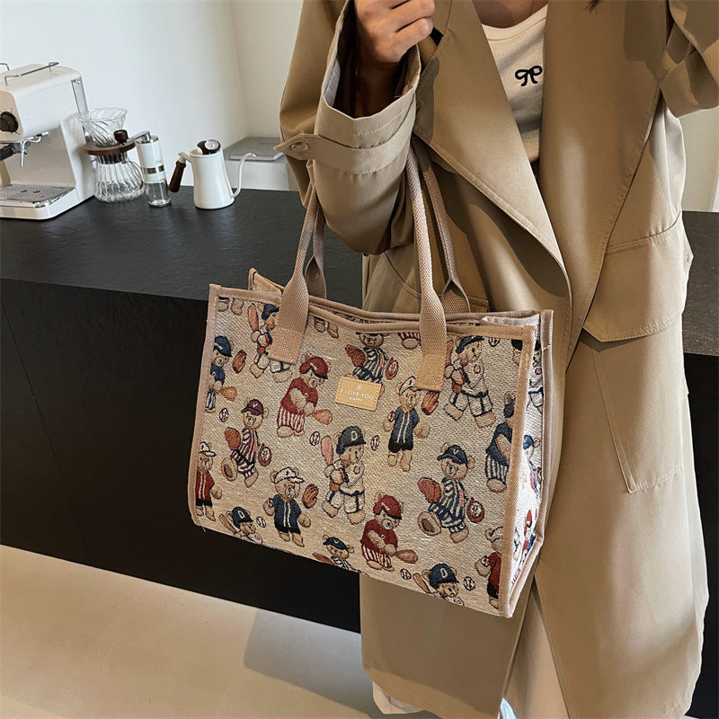 Women's Large Capacity Canvas Fashion Fashionable Class Shoulder Bags