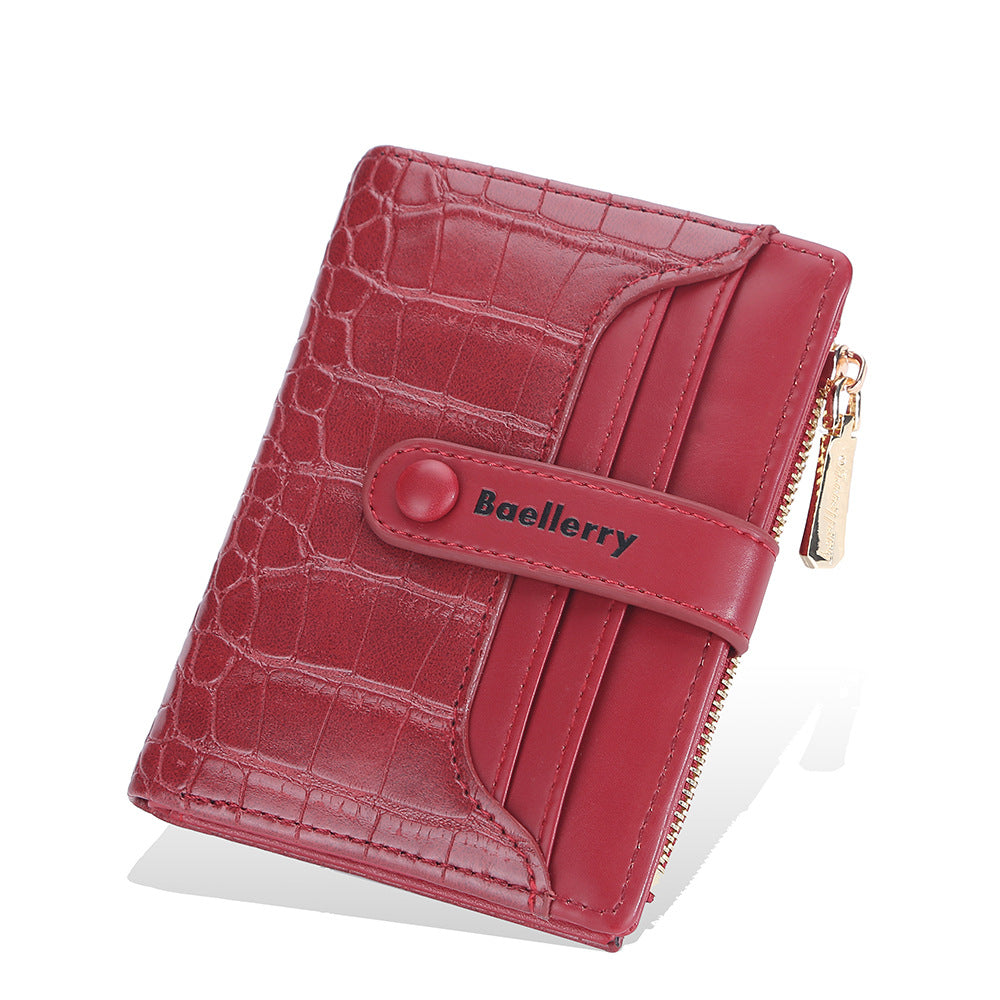 Women's Short Korean Style Multiple Slots Zipper Ladies Wallets