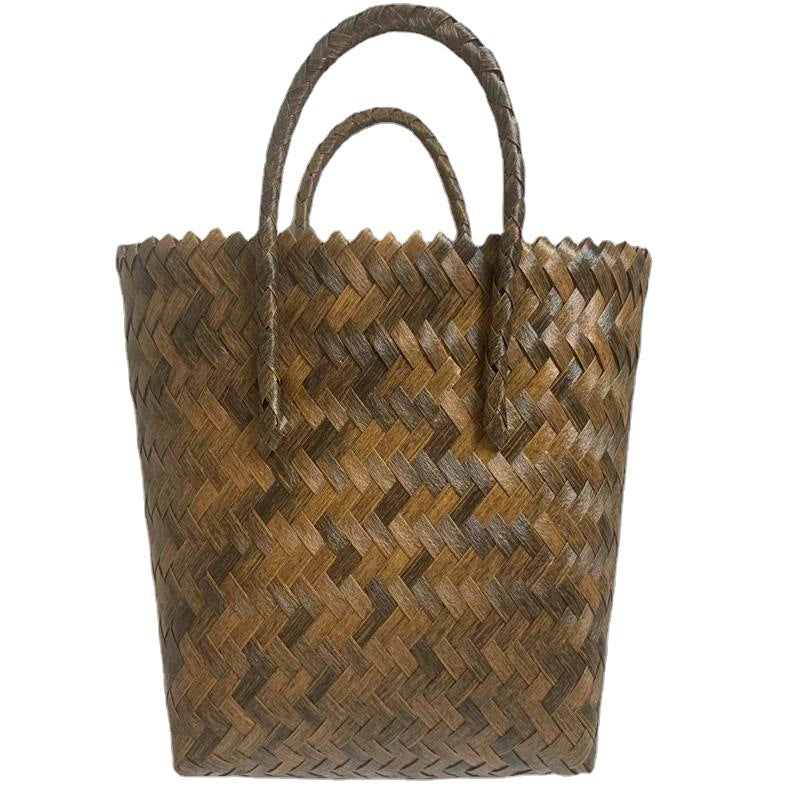 Women's Vegetable Basket Imitation Rattan Woven Hand Gift Handbags