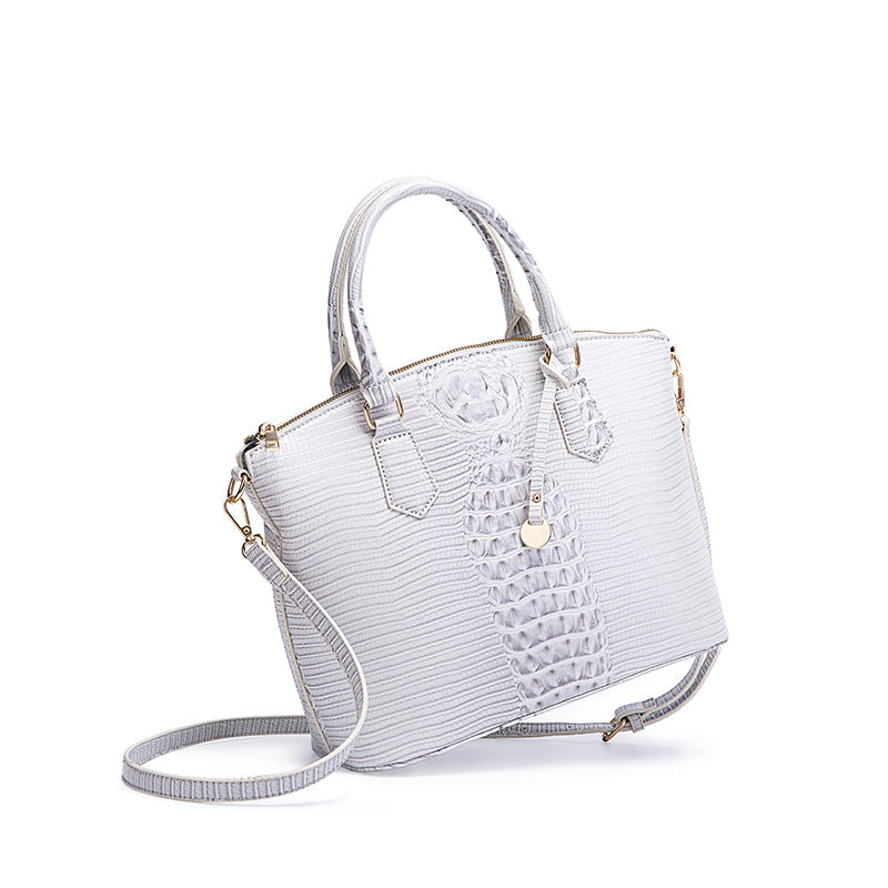 Women's Portable Retro Crocodile Pattern Brahmin Crossbody Bags