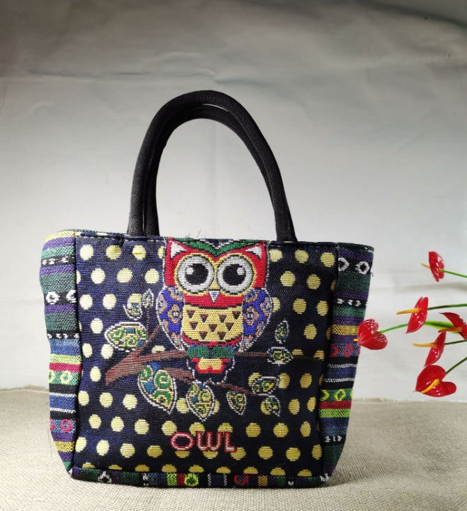 Large Capacity Double Sided Embroidery Elephant Shoulder Bags