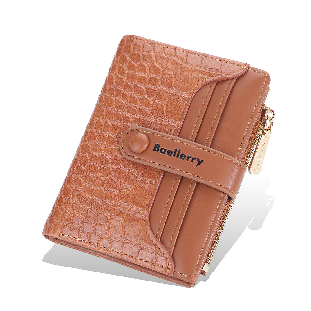 Women's Short Korean Style Multiple Slots Zipper Ladies Wallets
