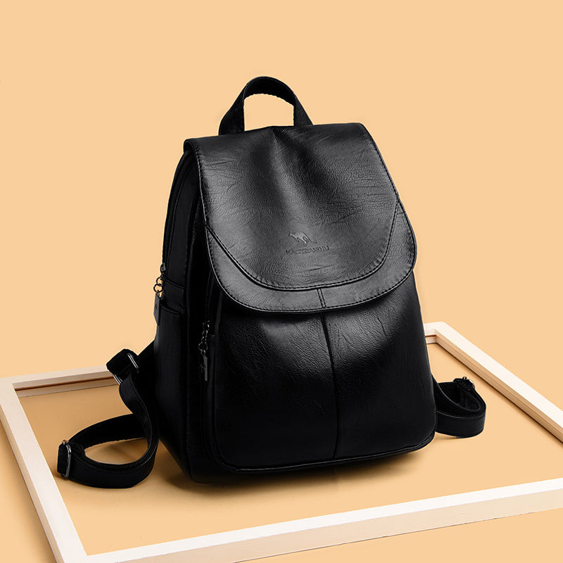 Women's Summer Fashion Soft Leather Large Capacity Backpacks