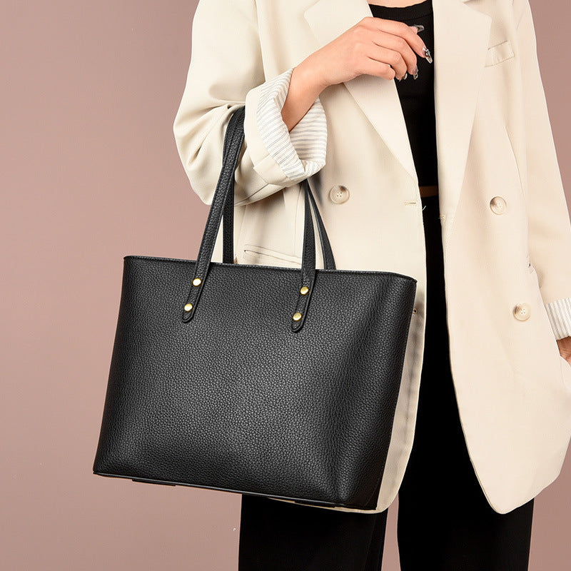 Women's Trendy Soft Leather Portable Large Commuter Shoulder Bags