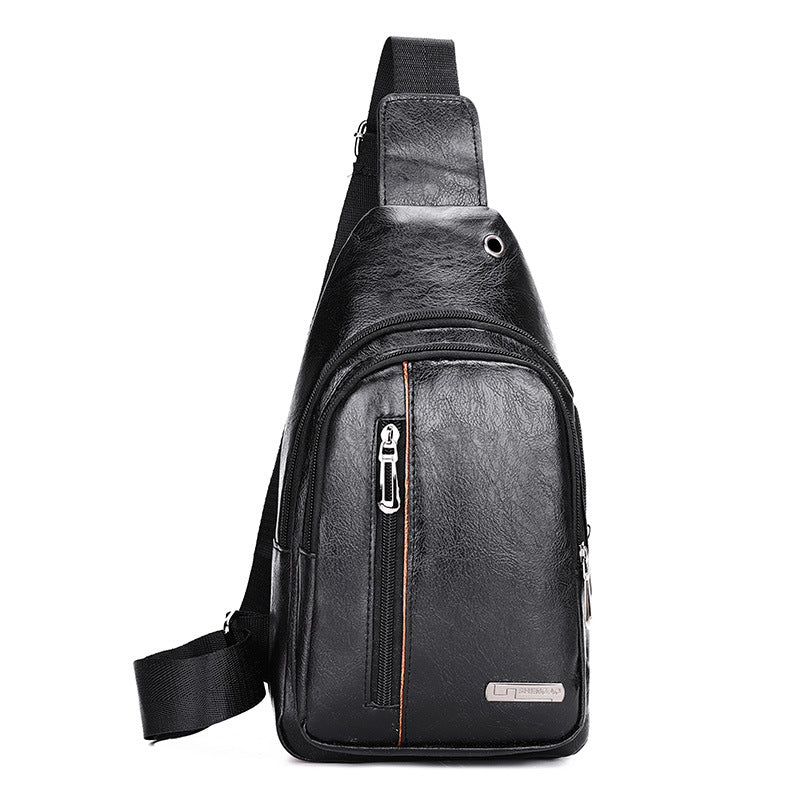 Men's Popular Soft Leather Business Fashion Men's Chest Bags