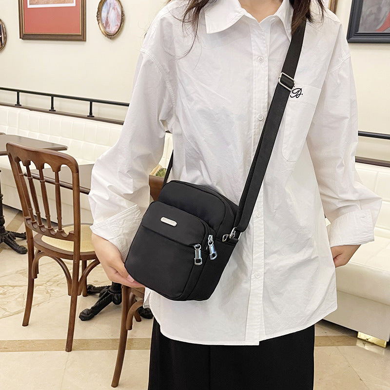 Women's Solid Color Multilayer Fashion Waterproof Multifunctional Shoulder Bags