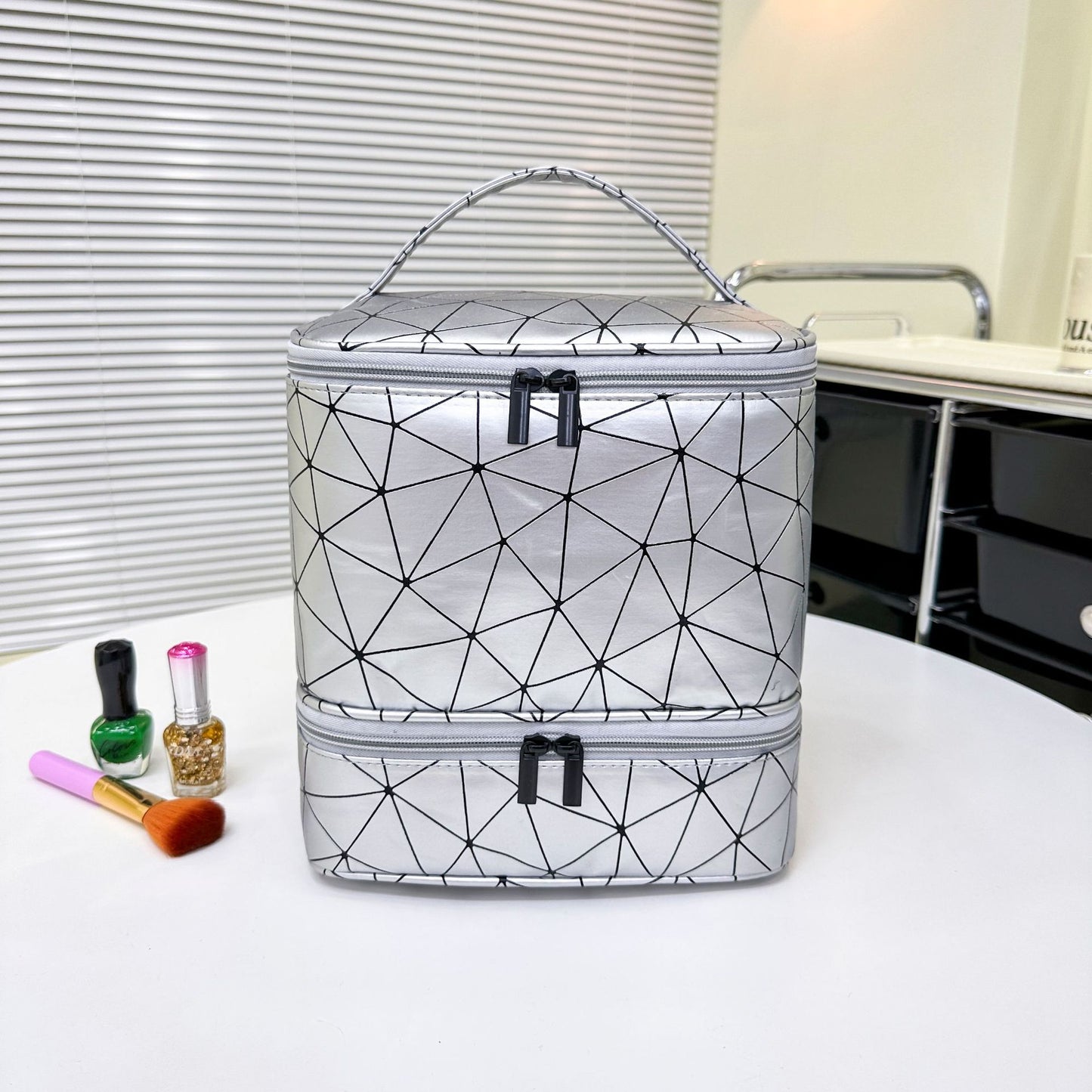 Capacity Wash Female Stylish Portable Nail Cosmetic Bags