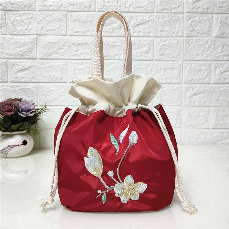 Versatile Embroidered Vintage Silk Cloth Mobile Handbags