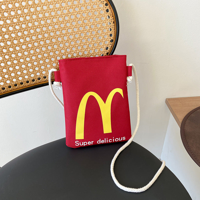 Casual Mcdonald Paper Printing Lunch Box Shoulder Bags