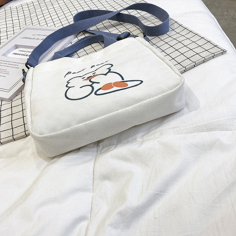 Style Bear Cute Canvas Female Stationery Crossbody Bags