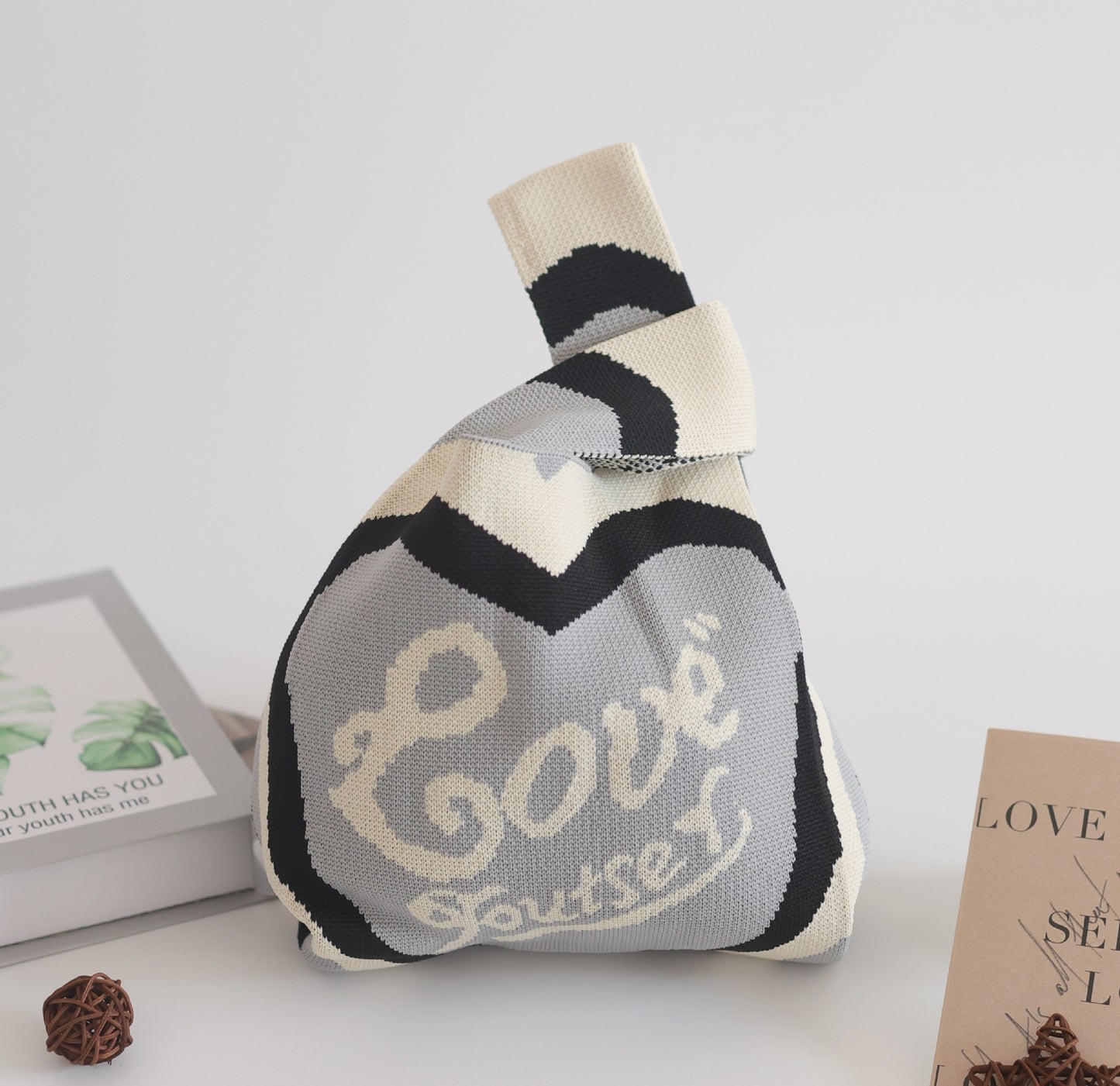 Women's Boat Festival Panda Knitted Wrist Handbags