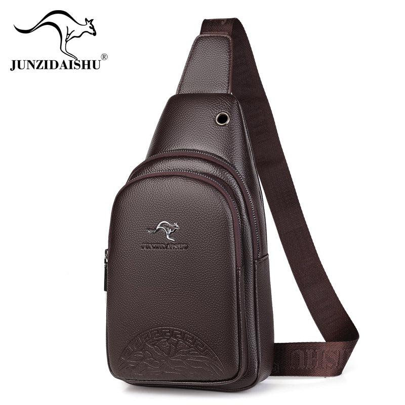Men's Green Leather Couple Fashion Clothing Men's Chest Bags