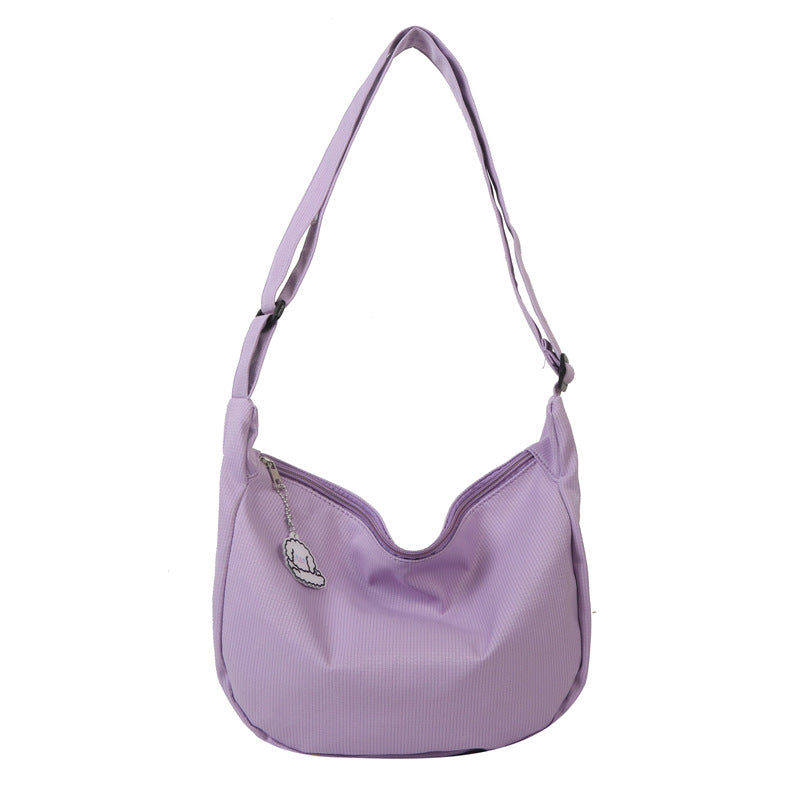 Women's Large Capacity Canvas Solid Color Simple Shoulder Bags