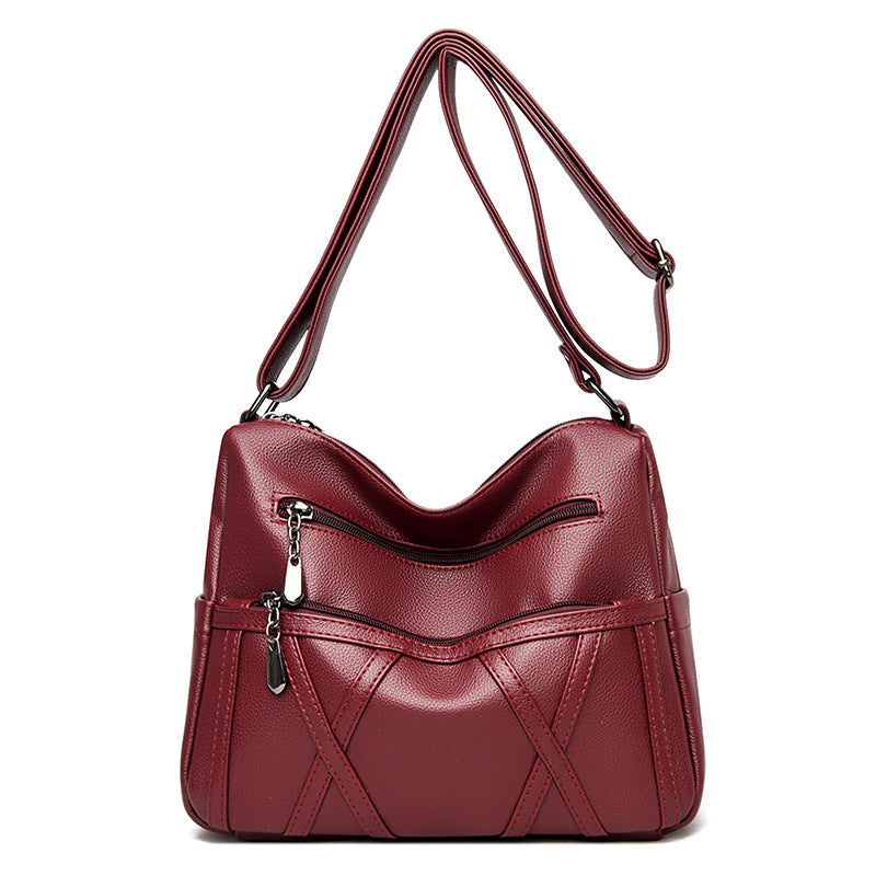 Women's Soft Leather Fashion Mummy Mom Crossbody Bags